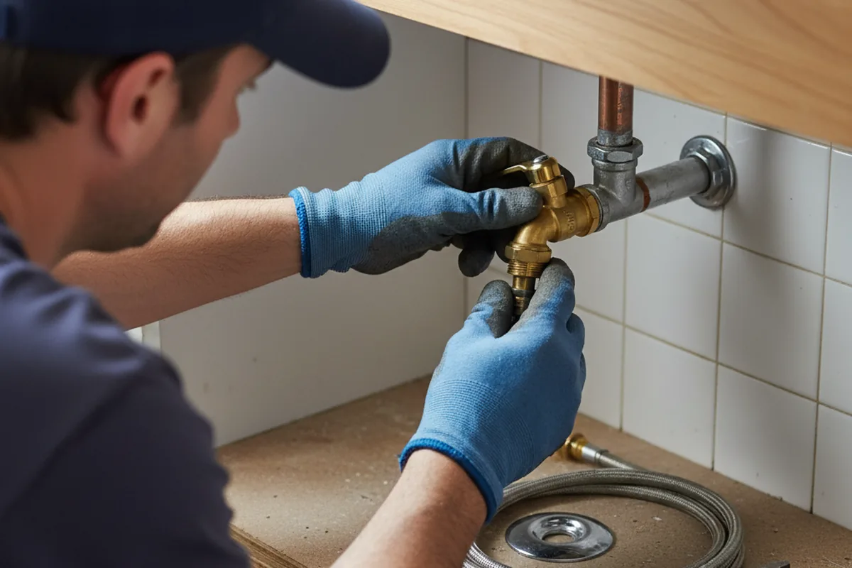 Shutoff valve and fitting work during Emergency Plumbing in East Wakefield